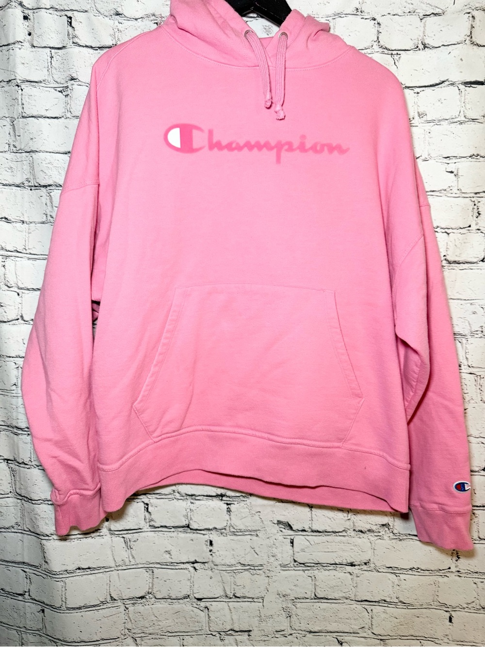 Champion. Pink graphic hoodie. Size 2X